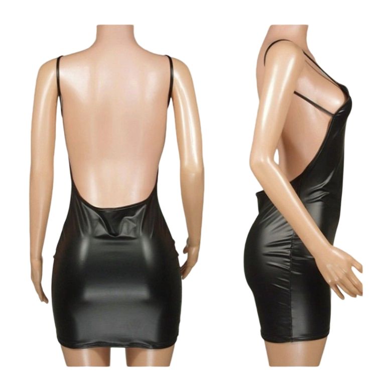 Sexy and innocent style black sleeveless dress, deep V-neck, backless, figure-hugging, short skirt, new spring and summer 2025 hot style