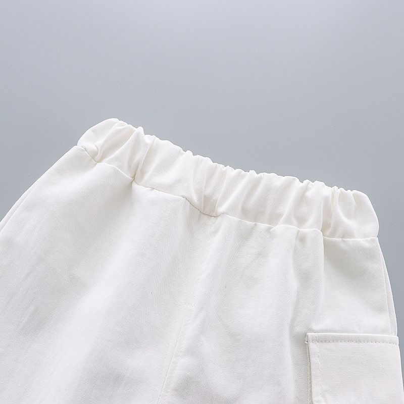 2 pcs summer short-sleeved floral shirt and shorts set for boys aged 0~4. Children's vacation beachwear, casual pants, trendy European/American printed shirt