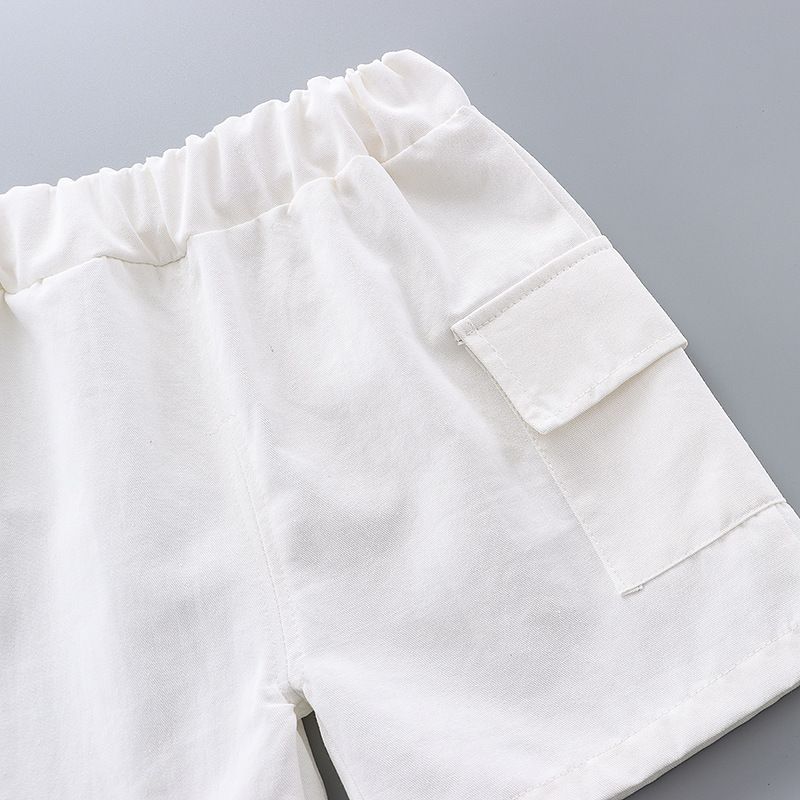 2 pcs summer short-sleeved floral shirt and shorts set for boys aged 0~4. Children's vacation beachwear, casual pants, trendy European/American printed shirt