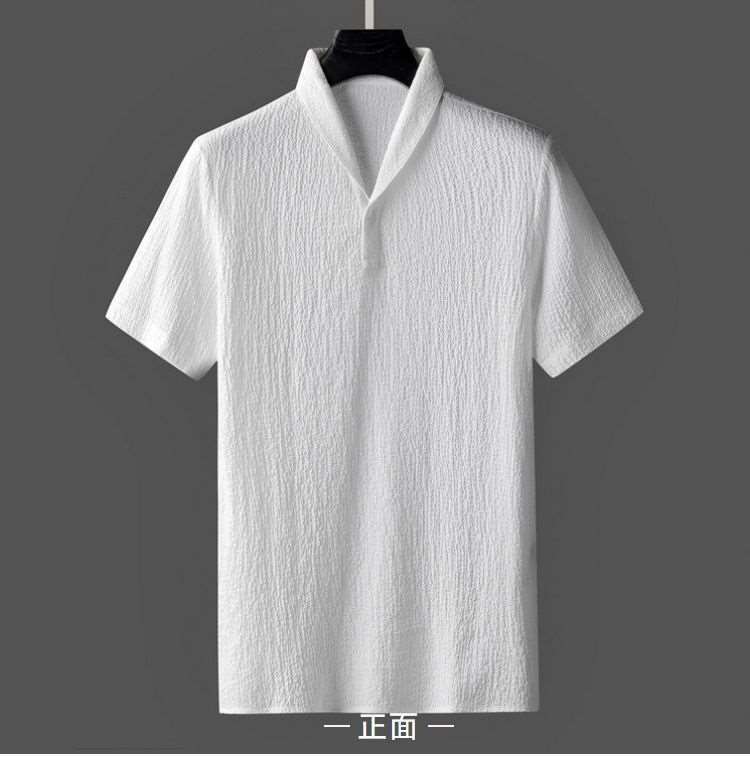 2 pcs Slim and breathable blue fruit collar ice silk men's suit - summer lightweight loose casual two-piece set with a turned-down collar and short sleeves, long pants, for sports men's wear.