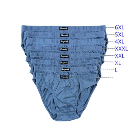 6 pcs pure cotton men's underwear - pure cotton trunks with elastic waist, youth-style pants, loose crotch, plus oversized, overweight bottom pants