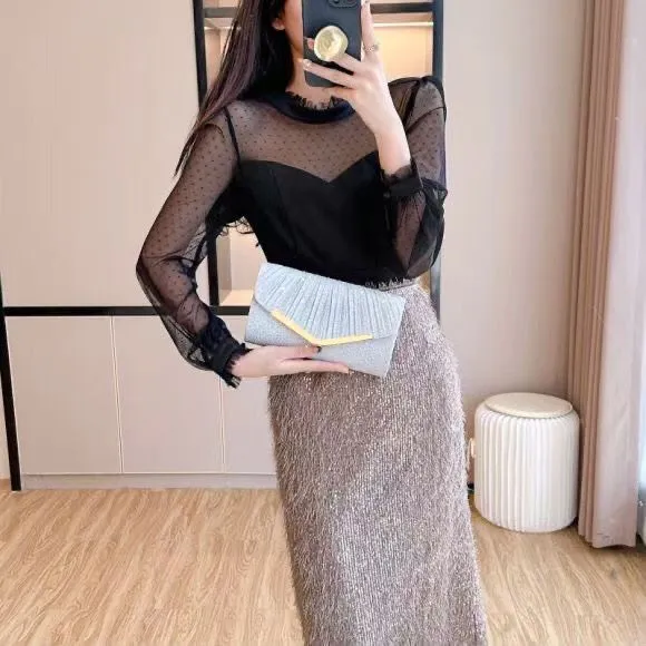 Women's fashionable European-style handbags - envelope-style, with a namey lady's style, suitable for evening events, formal dress, noble banquet bags, wedding cheongsam bags