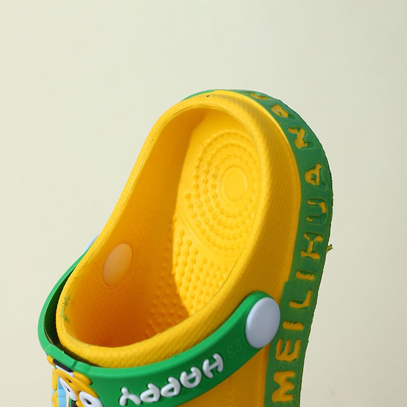 Children's slippers - Summer girls' cute cartoon indoor soft-soled anti-slip boys' baby household front-opening slip-on sandals with holes
