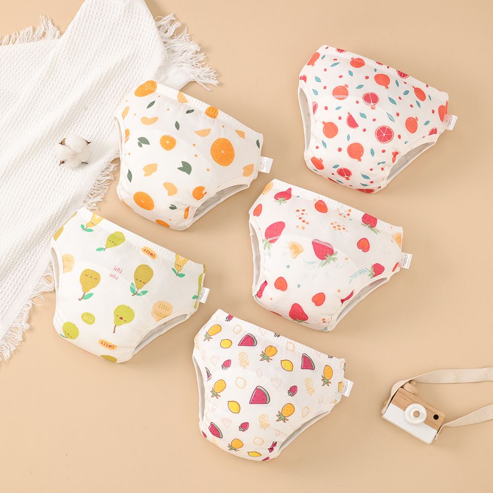 5 pcs baby toilet training pants - Boys' and girls' underwear, learning pants, waterproof and washable, diaper-free, urine-proof pants