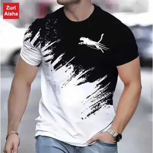 Men's short sleeve 3D printed T Shirt Men's animal sport printed T shirt street fashion short sleeve loose oversized men's wear