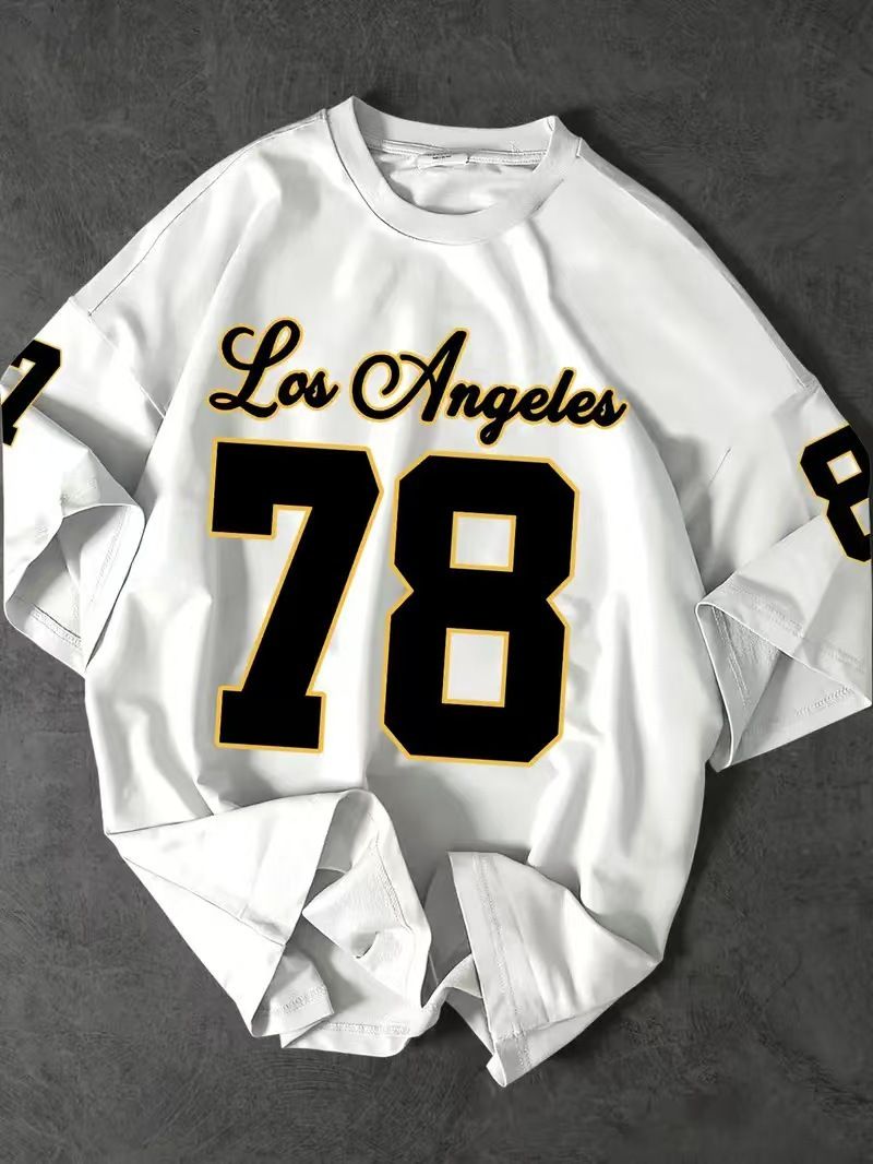 Best-selling 3D digital printing short-sleeved 78-number ball game T-shirt, breathable and sweat-proof, loose-fitting round-neck top for men