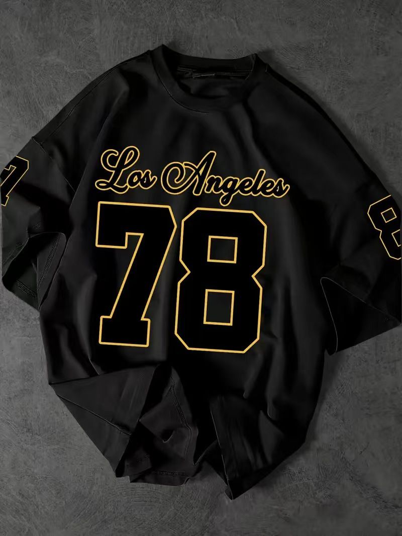 Best-selling 3D digital printing short-sleeved 78-number ball game T-shirt, breathable and sweat-proof, loose-fitting round-neck top for men