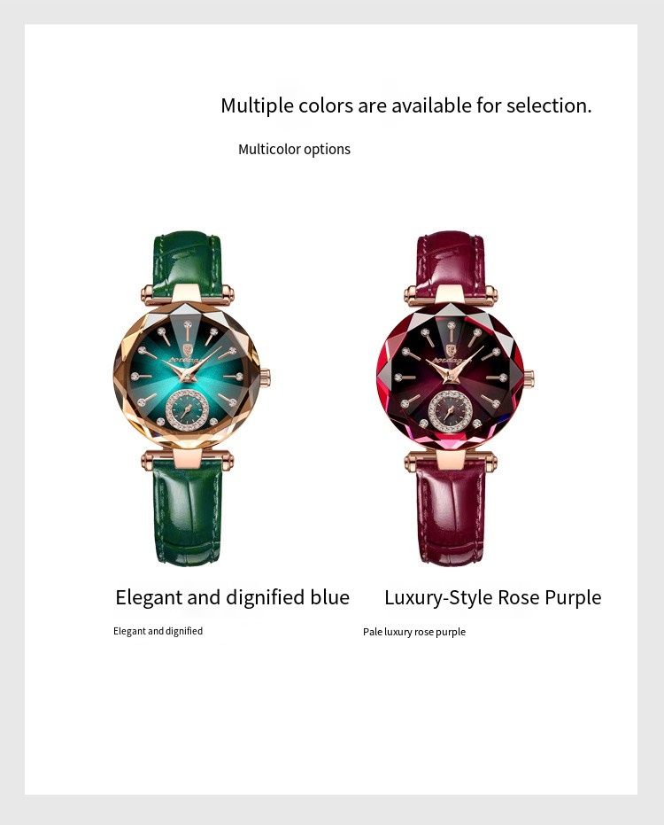 Rose gold set with diamond belt watch female students watch female junior high school students special examination watch