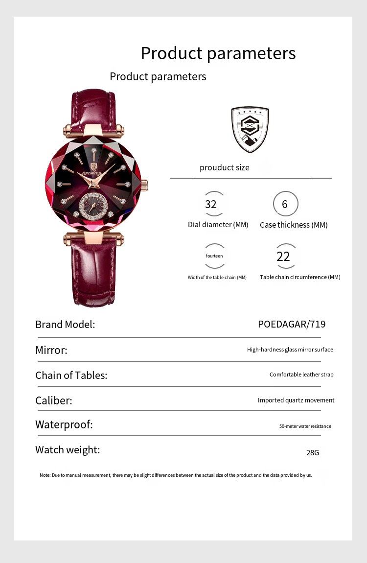 Rose gold set with diamond belt watch female students watch female junior high school students special examination watch