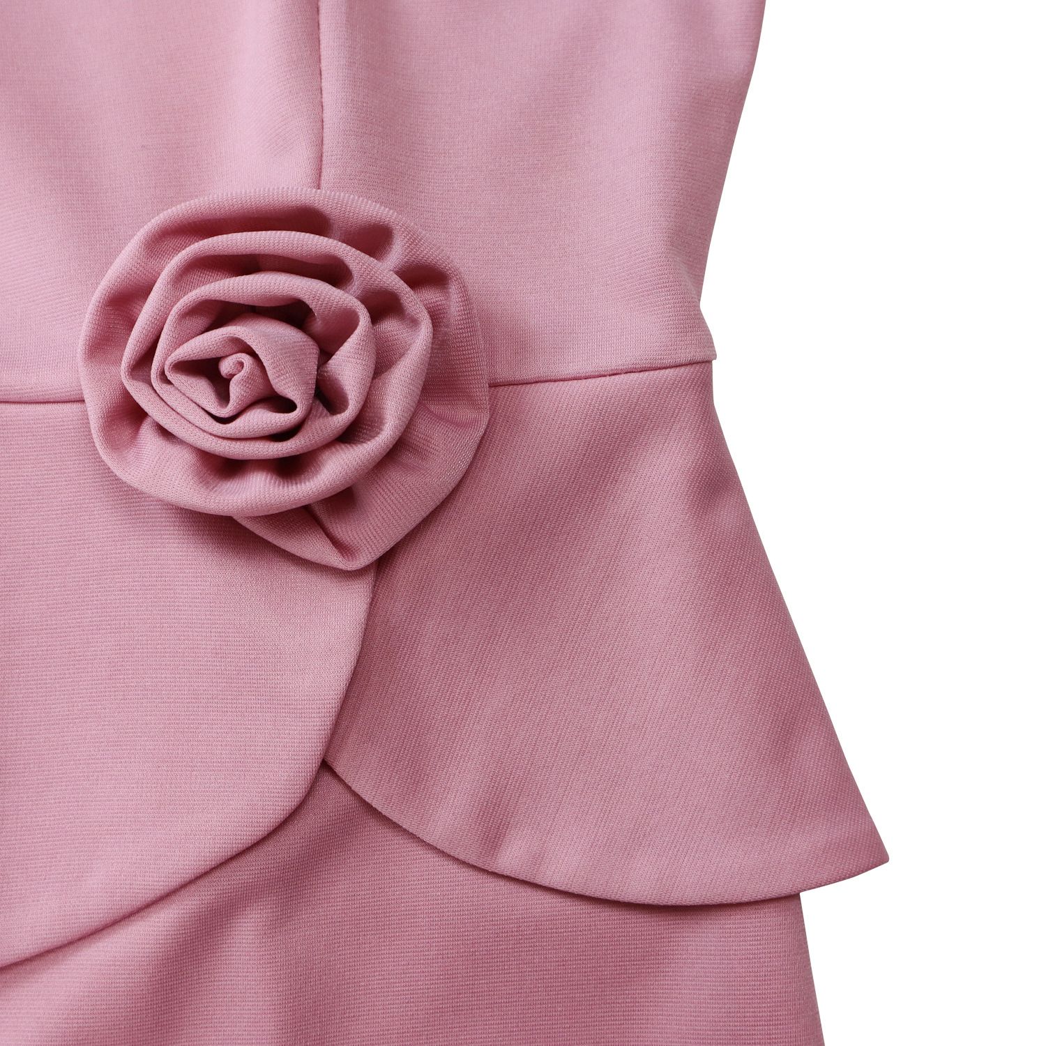 2025 Autumn/Winter New Style Fashion Round-neck Long-sleeve Solid-color Three-dimensional Flower European-style Dress