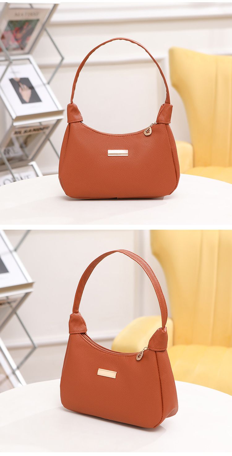 2026 Fashion Lychee Pattern Rhinestone Decorated Crescent-shaped Women's Shoulder Bag, Fresh and Sweet Single-Shoulder Bag for Ladies, Women's Handbag