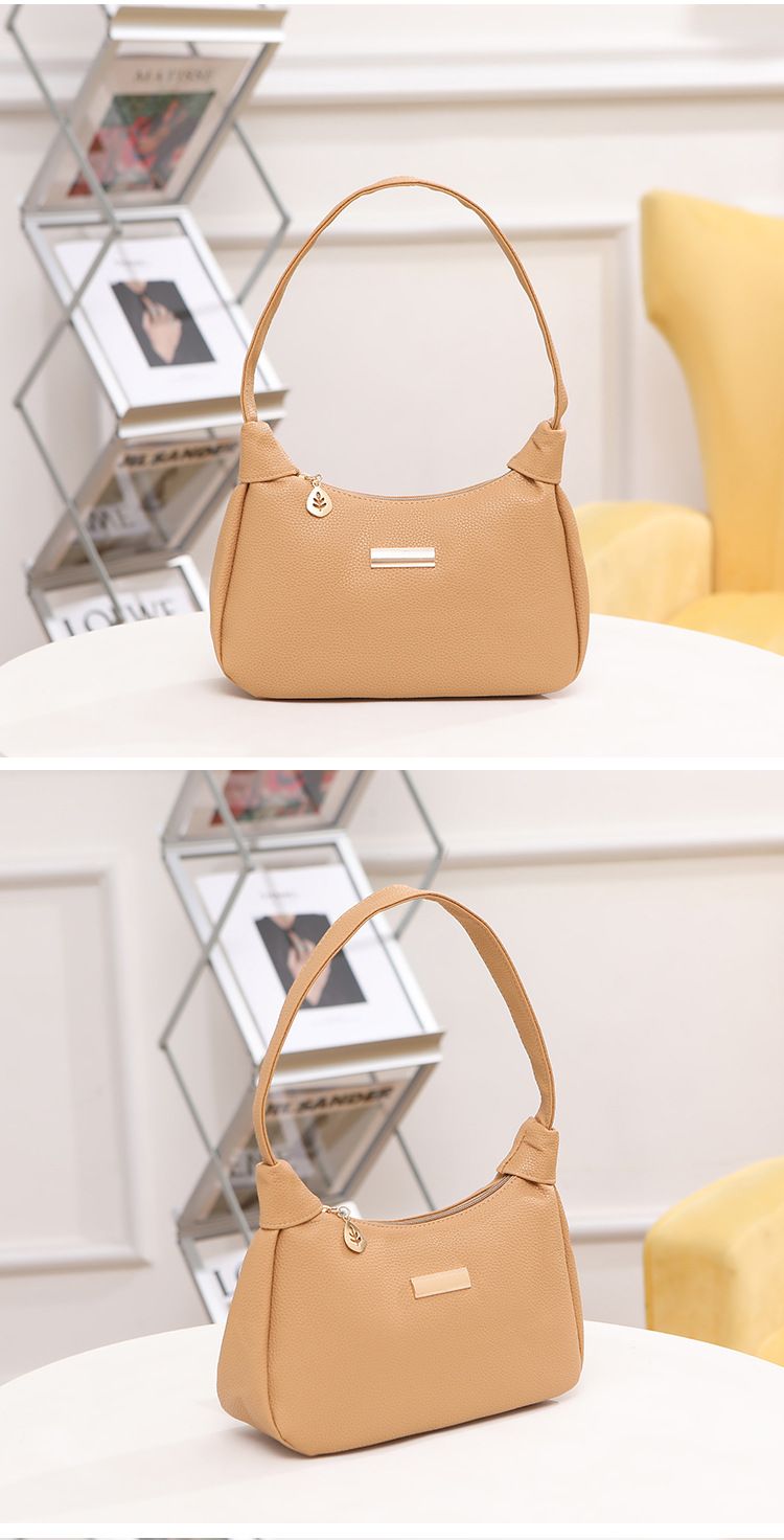 2026 Fashion Lychee Pattern Rhinestone Decorated Crescent-shaped Women's Shoulder Bag, Fresh and Sweet Single-Shoulder Bag for Ladies, Women's Handbag