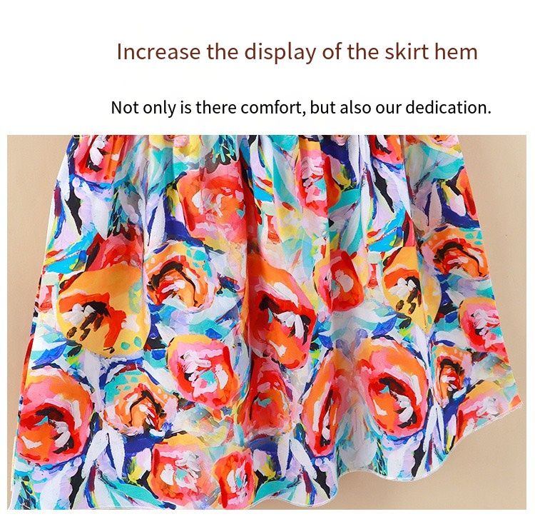 Girls' summer cotton dress for children, new style, large size, princess-style top and skirt, Korean version, girls' dress, children's clothing, floral pattern