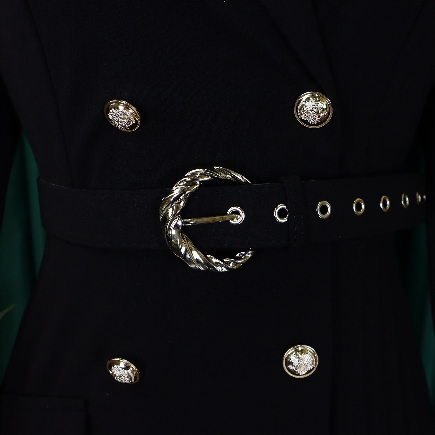 New style export high-waisted fashionable cinched waist pleated patchwork mid-length suit dress