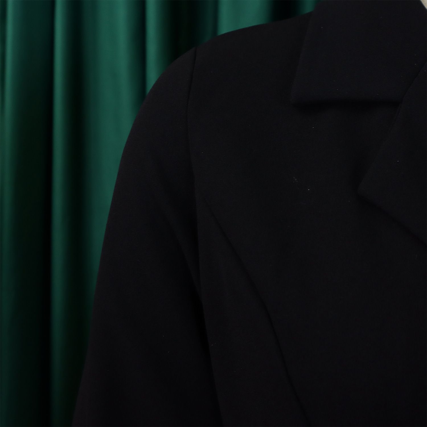 New style export high-waisted fashionable cinched waist pleated patchwork mid-length suit dress