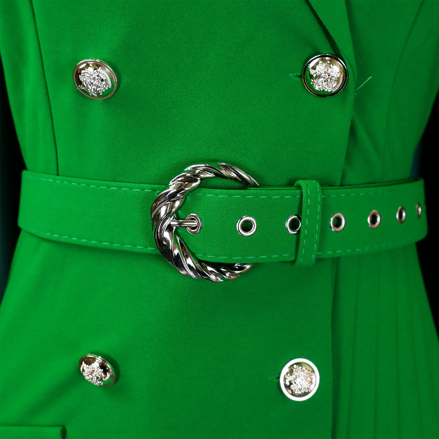 New style export high-waisted fashionable cinched waist pleated patchwork mid-length suit dress