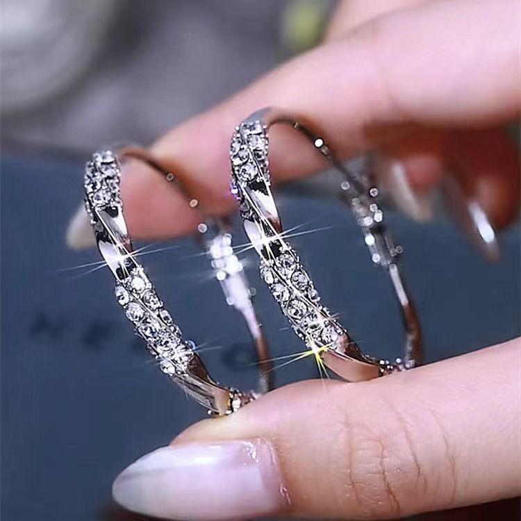 Fashionable, versatile, high-end, premium large hoop earrings. 2026 new model best-selling, exaggerated and unique ear ring, silver needle style accessory