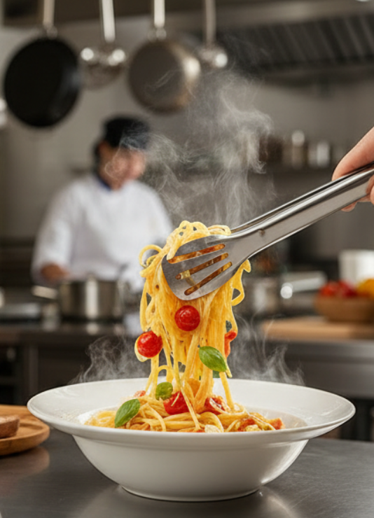 9 inch Cooking Tongs Stainless Steel Food Tong（T017）,for Catering Salad Grill Buffet