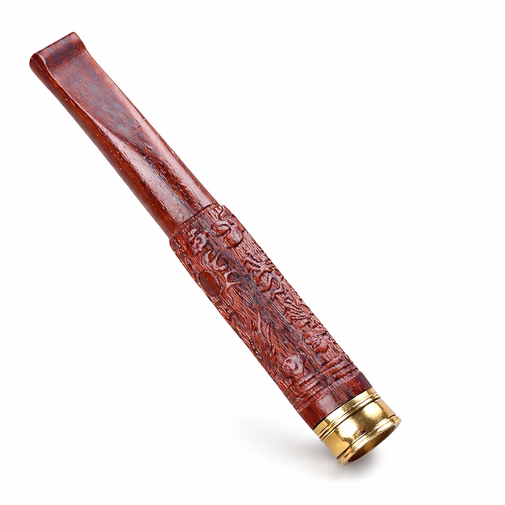 Wooden Smoking Pipe Filter – Carved Ebony Wood Reusable Filter Tip Accessory