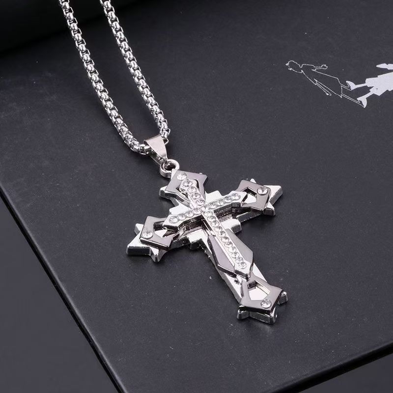 Minimalist Stainless Steel Cross Necklace for Men Women Fashion Pendant Chain Necklace Unisex Jewelry Gift