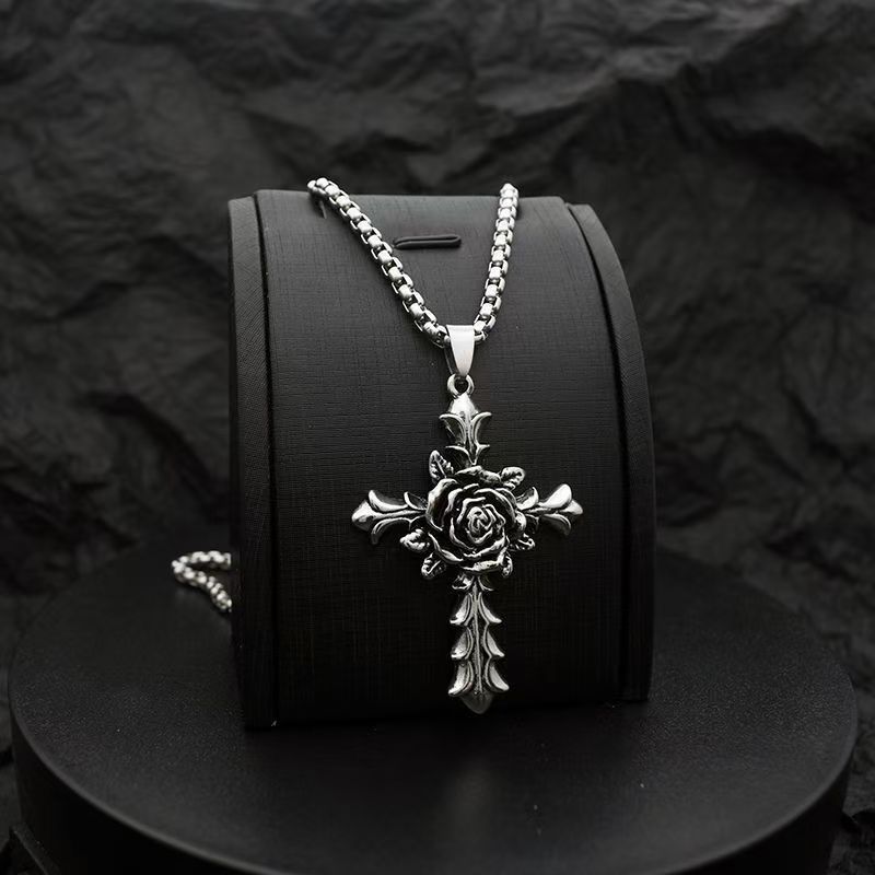 Minimalist Stainless Steel Cross Necklace for Men Women Fashion Pendant Chain Necklace Unisex Jewelry Gift