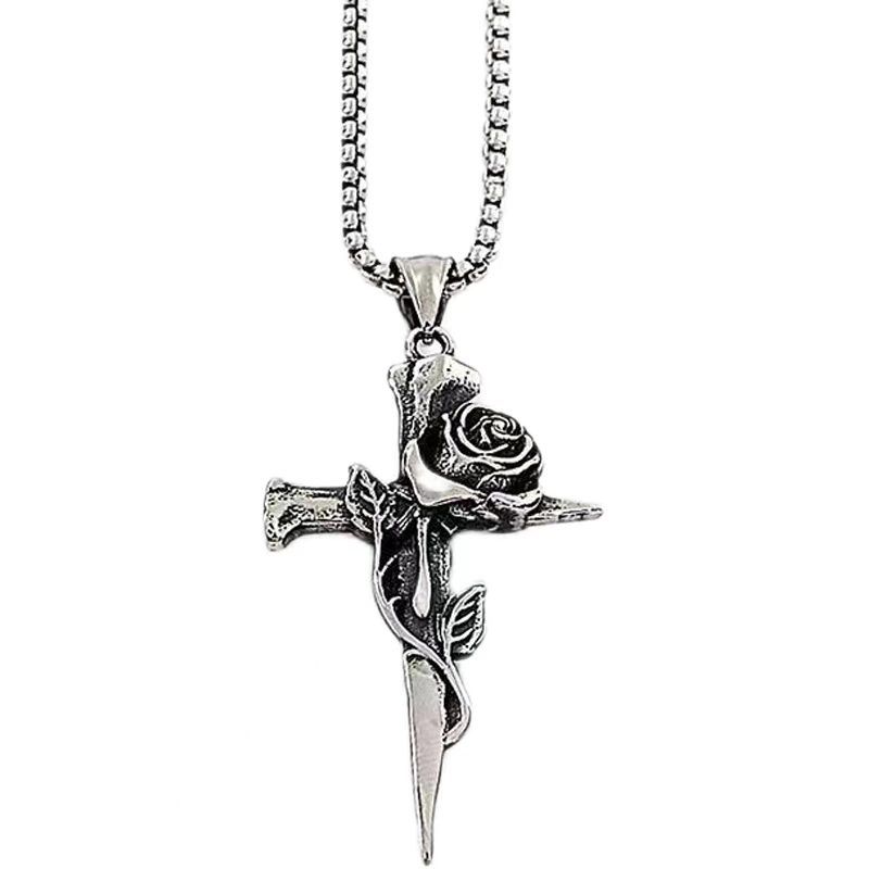 Minimalist Stainless Steel Cross Necklace for Men Women Fashion Pendant Chain Necklace Unisex Jewelry Gift