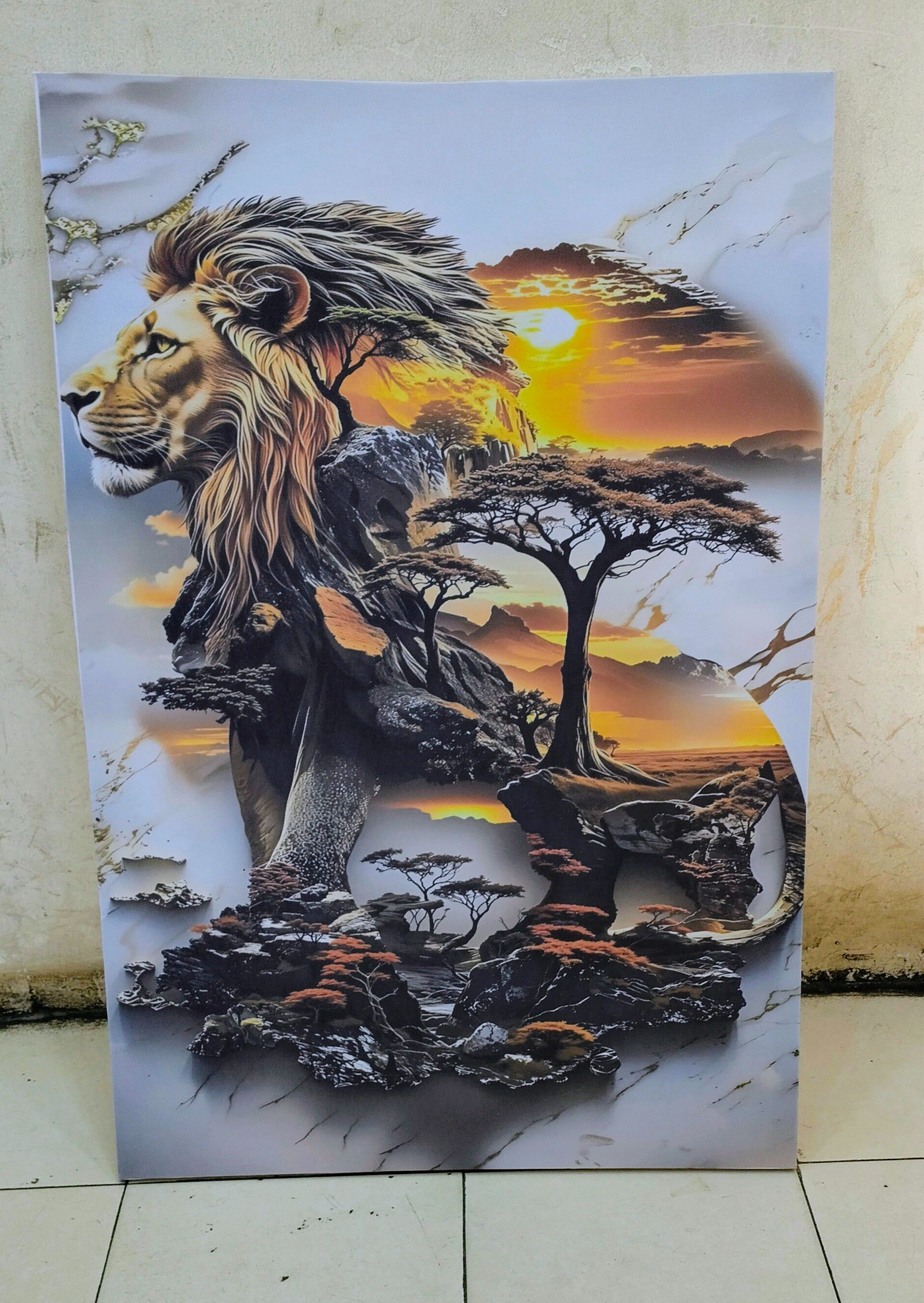 Majestic Lion Surreal 3D Canvas Wall Art – Powerful, Artistic & Unique!
