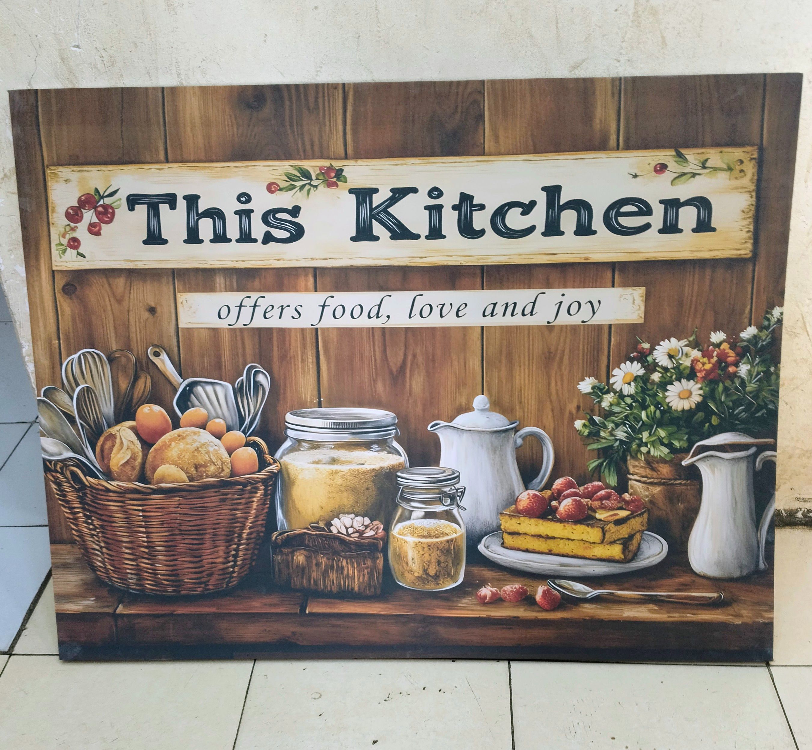 Rustic Kitchen Life Canvas Wall Art – Warm, Cozy & Welcoming!