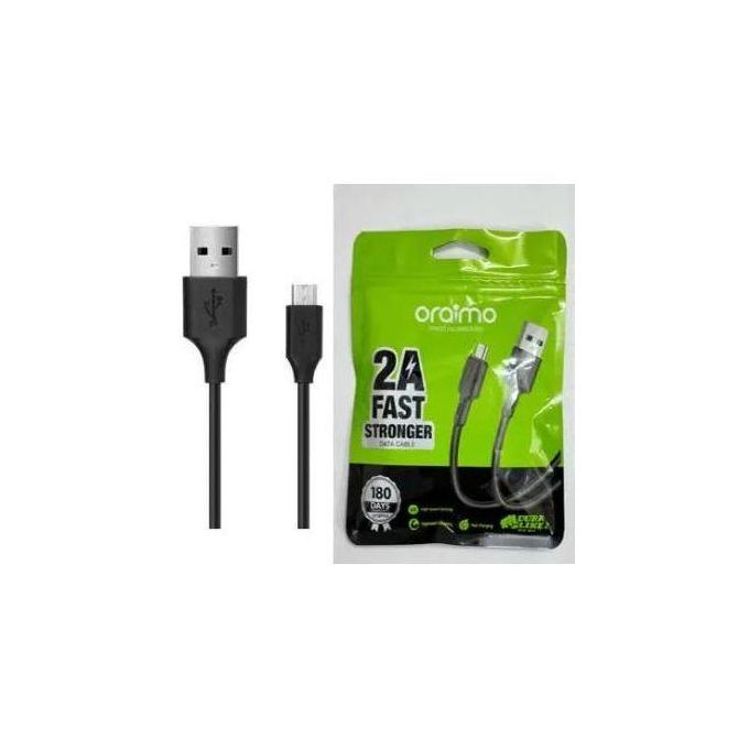 Oraimo Micro USB Fast Charging Cables – 2 Pieces (1M Each), Original Type-B Android Charger