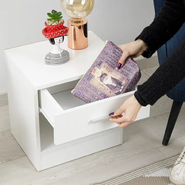 Nightstands Side Tables Sofa End Table With 1 Storage Drawers Small Bedside Table for Bedroom Furniture Snack Night Table