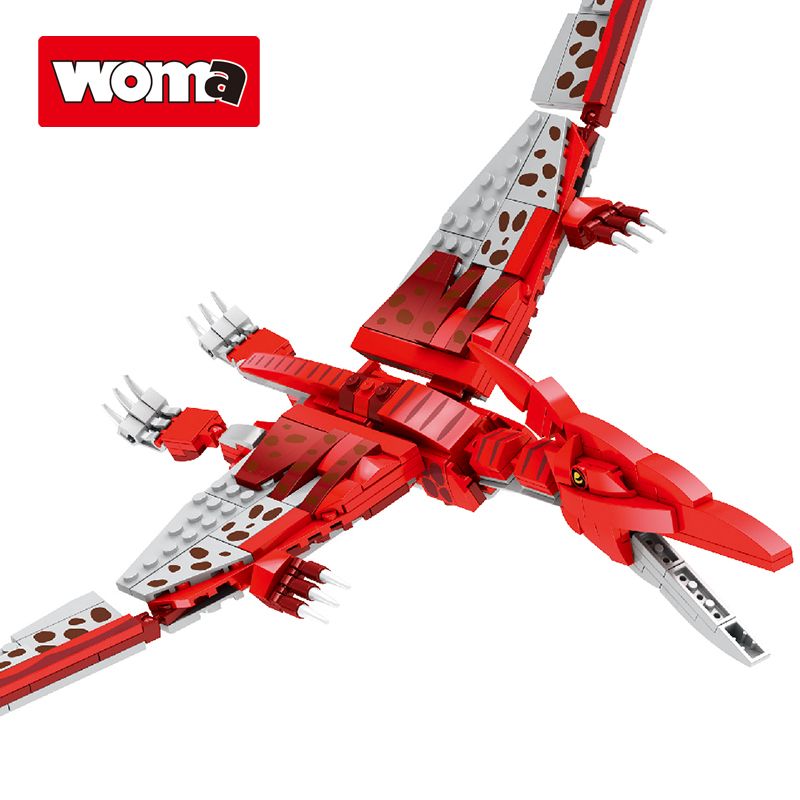 Red Mechanical Pterosaur Building Toy • Dinosaur Construction Blocks • Moveable Wings • Creative STEM Assembly Set for Kids