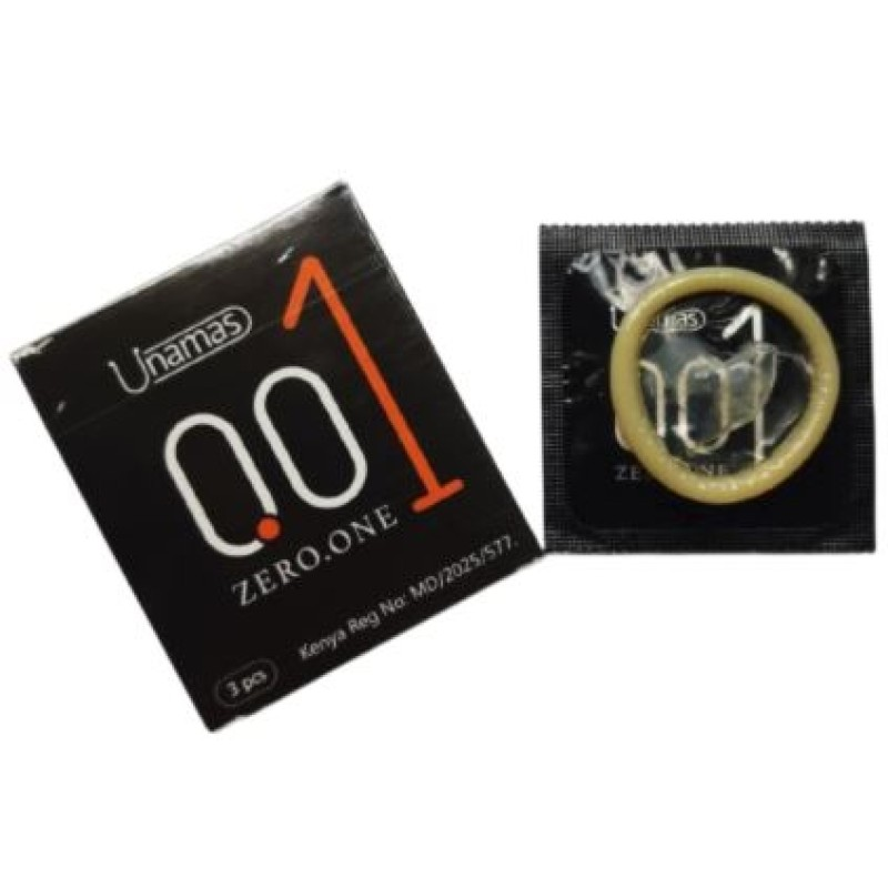 Unamas Zero One Condoms 10pack Box (10packs × 3pcs in each pack) Premium Thin Condoms Natural Latex Rubber Water-based Lubricant Condom view 8