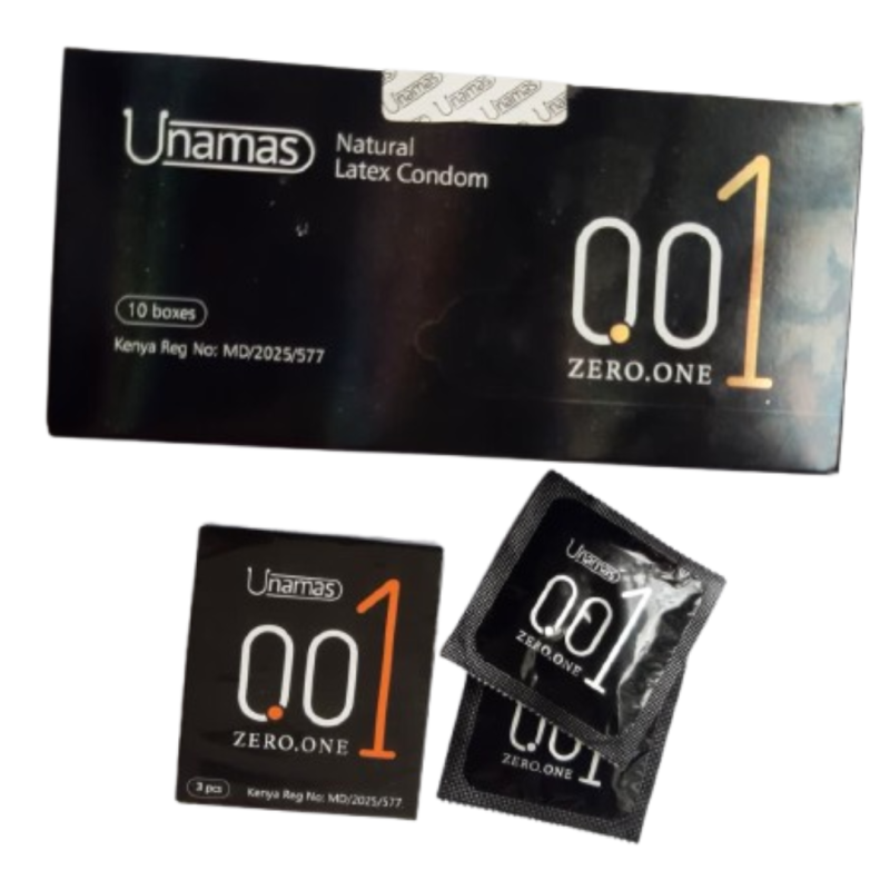 Unamas Zero One Condoms 10pack Box (10packs × 3pcs in each pack) Premium Thin Condoms Natural Latex Rubber Water-based Lubricant Condom view 5