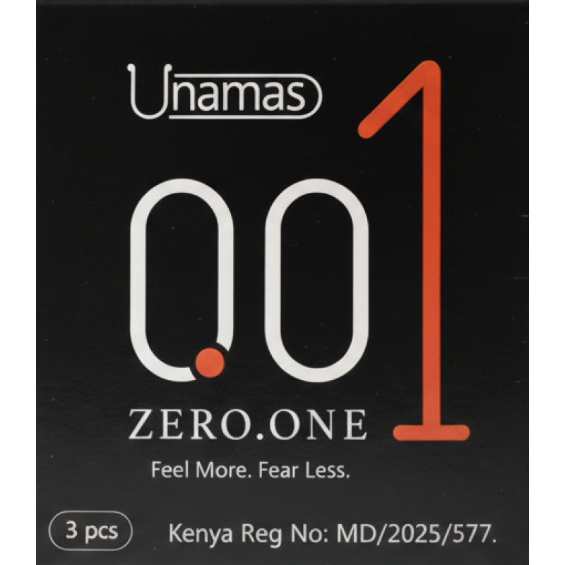 Unamas Zero One Condoms 10pack Box (10packs × 3pcs in each pack) Premium Thin Condoms Natural Latex Rubber Water-based Lubricant Condom view 3