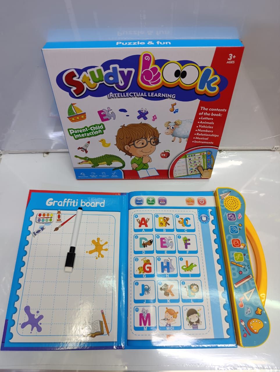Kids’ Study Audio Book – Learn Letters, Numbers, Animals & More!

Make learning fun with this battery-operated study audio book, designed to engage young minds with interactive sounds and educational