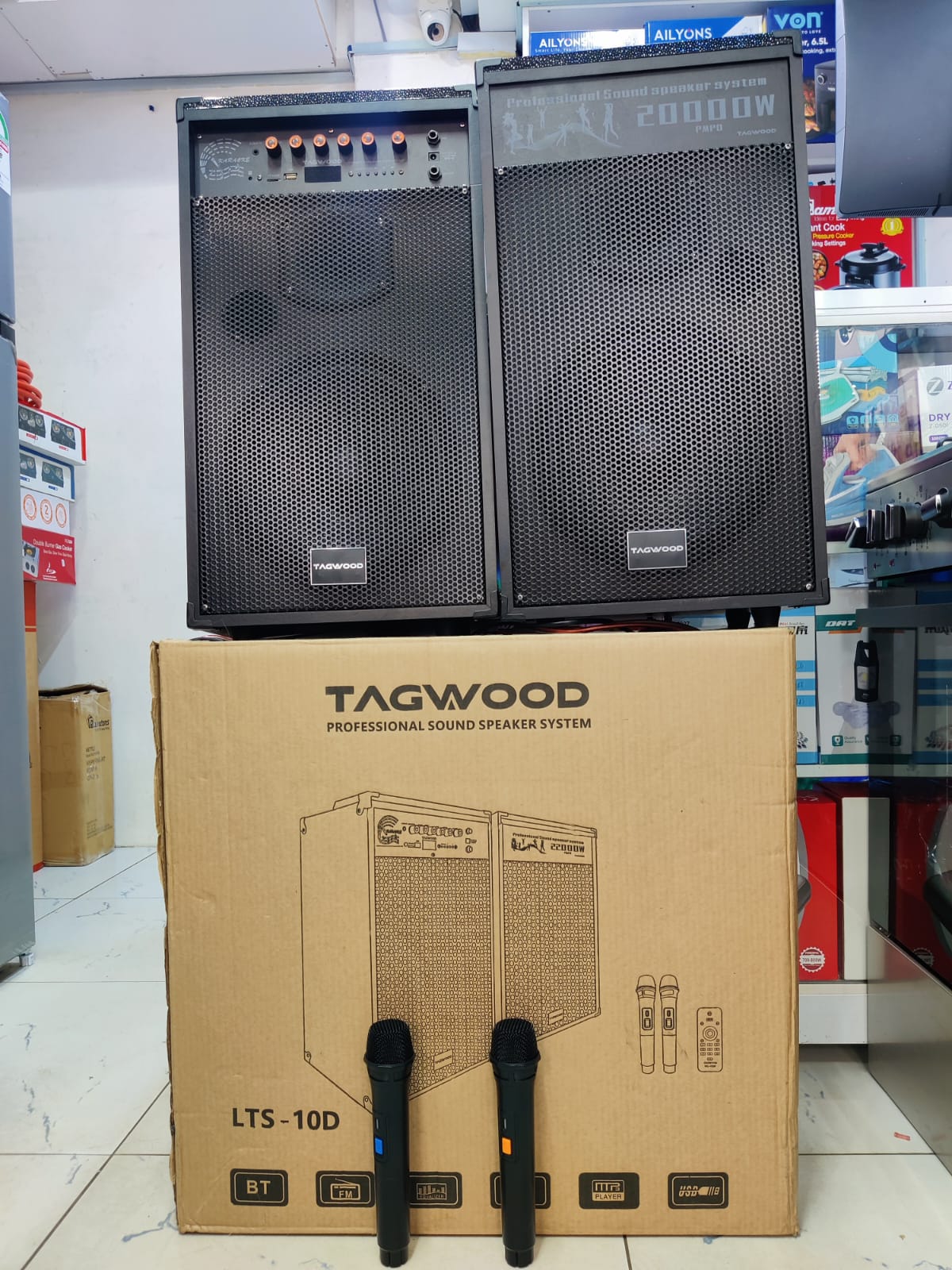 Tagwood LTS-10D professional sound speaker system. This is a portable PA speaker system designed for both indoor and outdoor use. 

It typically comes