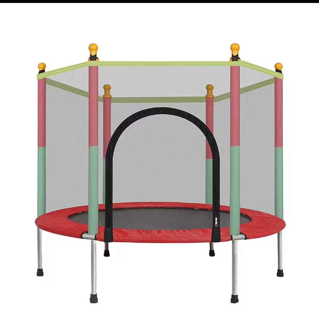 Jump into Fun!  4ft Kids Trampoline with Safety Net Bring the bounce indoors with this compact yet powerful 4ft trampoline – perfect for safe, high-energy fun! Designed with a full 360° safety enclo