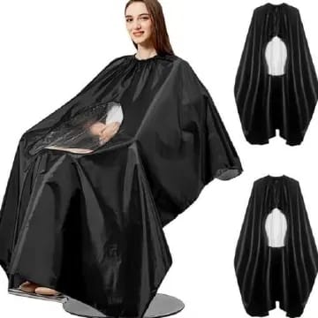 Barber/Salon Shaving Gown with Transparent Viewing Area:
Experience precision grooming like never before with this innovative barber and salon shaving gown! Crafted from lightweight, water-resistant m