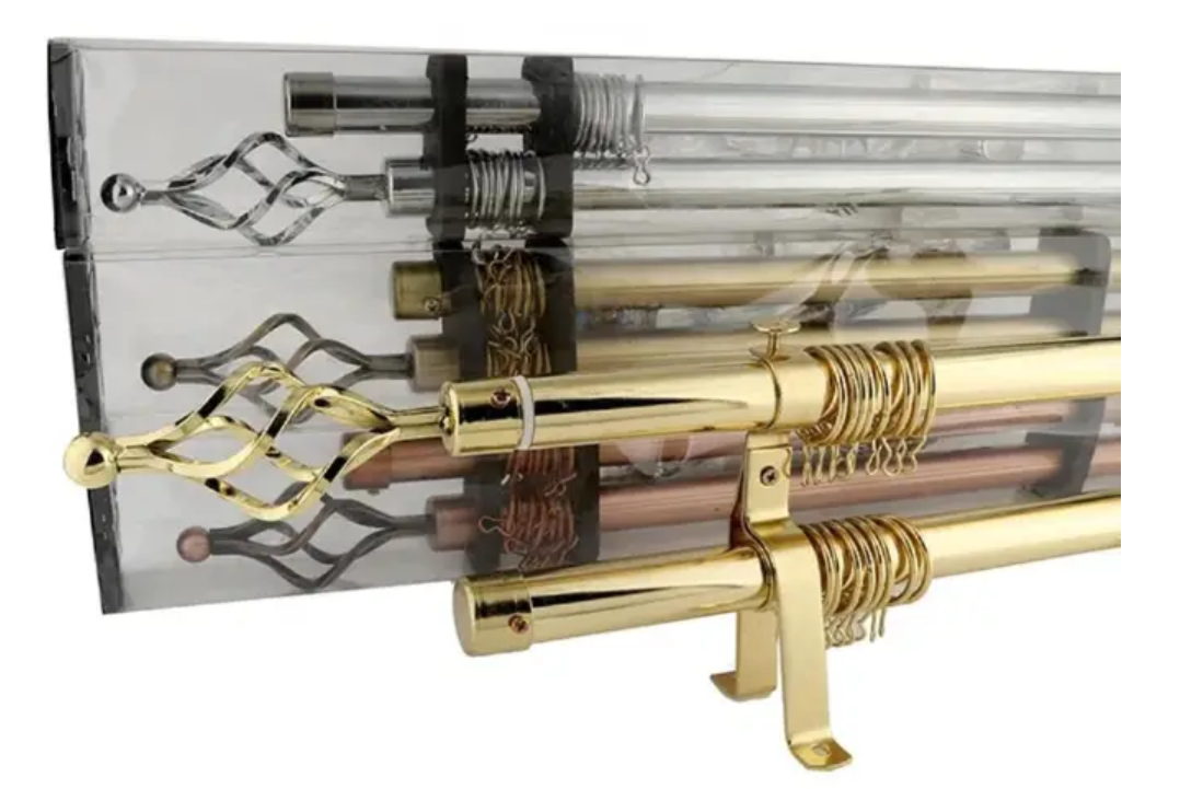 Adjustable Elegant Metal Extendable Double Single Curtain Rod Gold ,Silver, Black