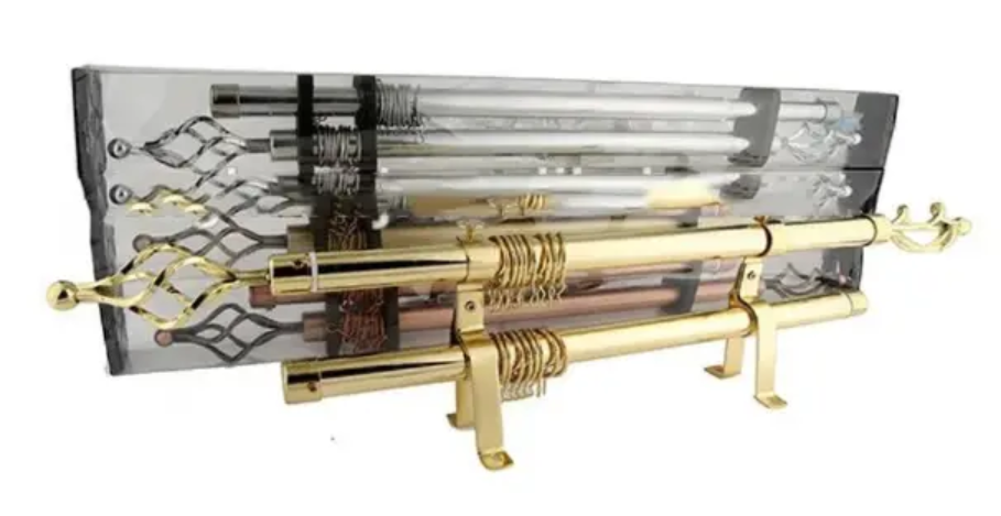 Adjustable Elegant Metal Extendable Double Single Curtain Rod Gold ,Silver, Black