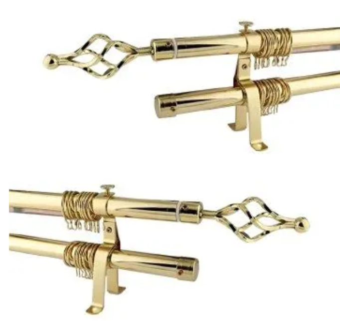 Adjustable Elegant Metal Extendable Double Single Curtain Rod Gold ,Silver, Black