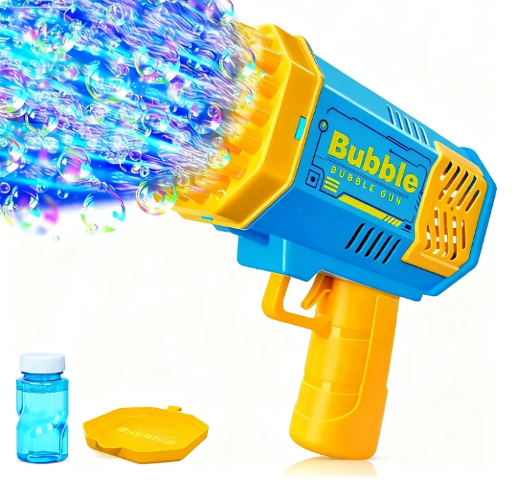 Summer Toys Bubble Gun Blaster Maker for kids Automatic 40 Hole Bubble Machine for Toddlers party gifts Easy to use Bubble Blower toy in Blue and pink