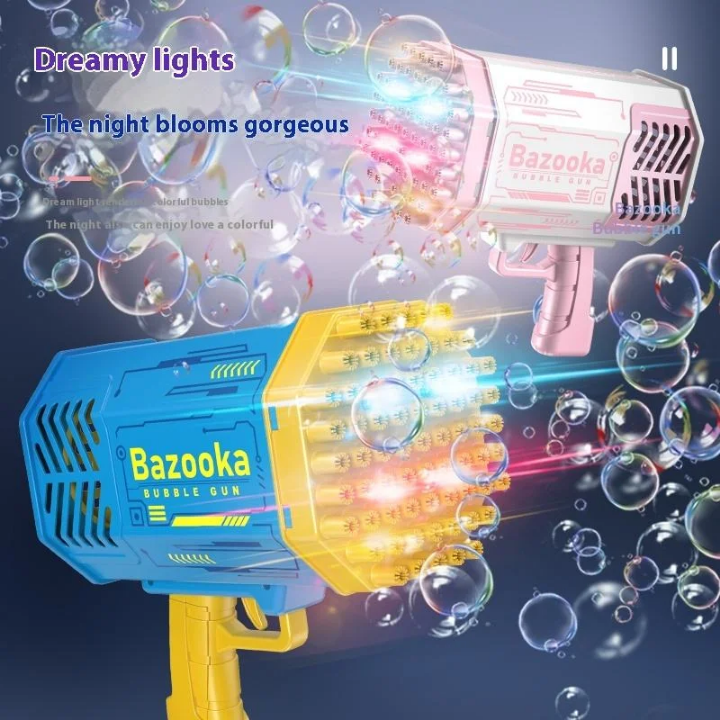 Summer Toys Bubble Gun Blaster Maker for kids Automatic 40 Hole Bubble Machine for Toddlers party gifts Easy to use Bubble Blower toy in Blue and pink