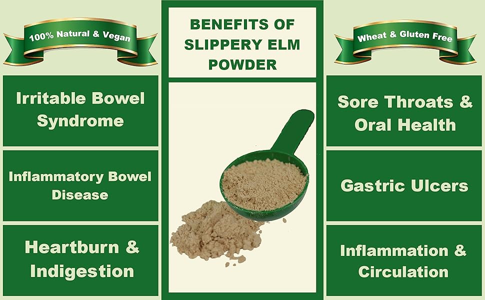 Ulcers Treatment 100% Healthy Organic Capsules - Slippery Elm
