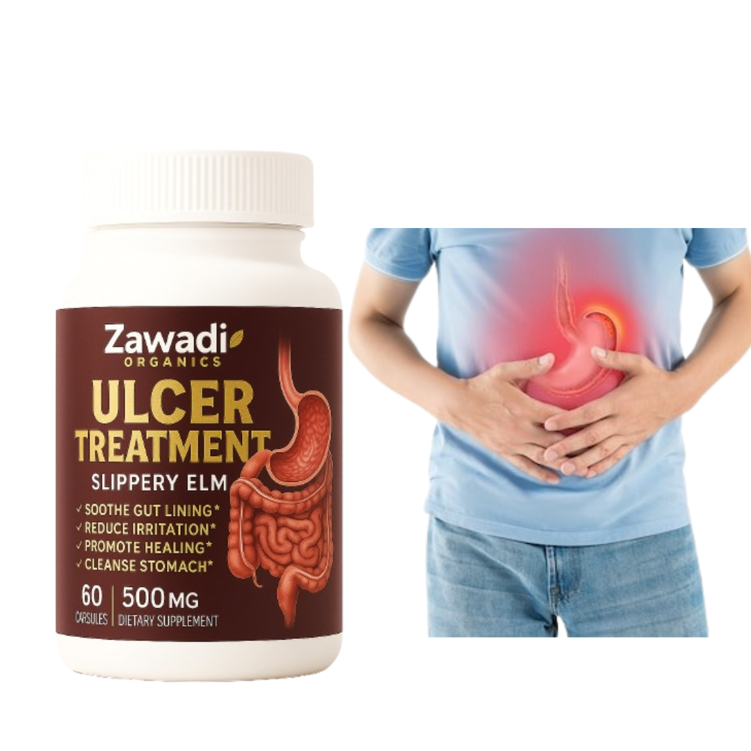 Ulcers Treatment 100% Healthy Organic Capsules - Slippery Elm