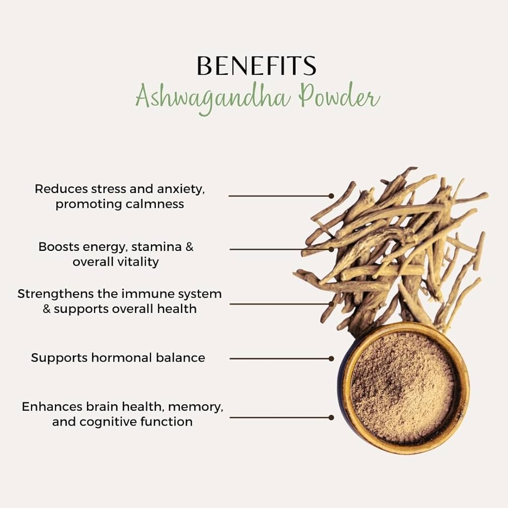 Ashwagandha Powder - Reduces Stress And Anxiety Improves Memory And Energy Levels