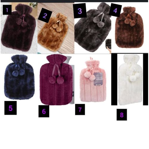 2L hot water bottle with soft fluffy cover. Provides long-lasting warmth & pain relief for back, cramps, cold nights, and relaxation.