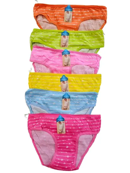 6pcs Girls Cotton Panties | Ages 6–9 Years | Soft Breathable Underwear. Comfortable Daily Wear. Soft, breathable, stretchy & gentle on skin. Perfect for daily wear, school & home comfort.