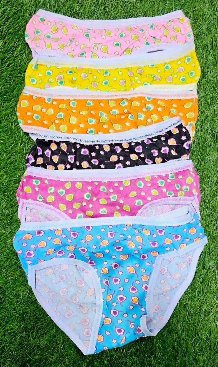6pcs Girls Cotton Panties | Ages 6–9 Years | Soft Breathable Underwear. Comfortable Daily Wear. Soft, breathable, stretchy & gentle on skin. Perfect for daily wear, school & home comfort.