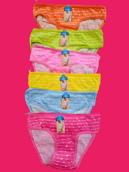 6pcs Girls Cotton Panties | Ages 6–9 Years | Soft Breathable Underwear. Comfortable Daily Wear. Soft, breathable, stretchy & gentle on skin. Perfect for daily wear, school & home comfort.